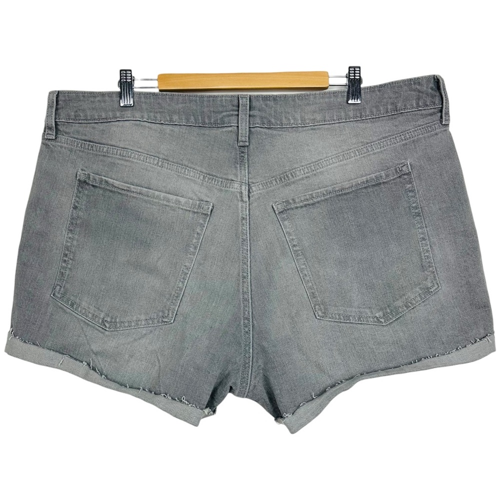 Old Navy High Rise OG Straight Cut Off Distressed Rolled Hem Denim Jean Shorts - Picture 5 of 16